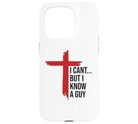I Can't But I Know Guy Men Jesus Cross Minimalist Christian Coque pour iPhone 15 Pro