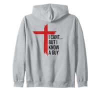 I Can't But I Know Guy Men Jesus Cross Minimalist Christian Sweat à Capuche