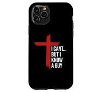 I Can't But I Know Guy Mens Jesus Cross Minimalist Christian Coque pour iPhone 11 Pro