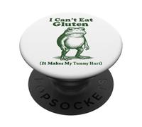 I Can't Eat Gluten It Makes My Tummy Hurt Frog Grenouille PopSockets PopGrip Adhésif