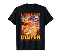 I Can't Eat Gluten It Makes My Tummy Tummy Hurt & Funny Squelette T-Shirt