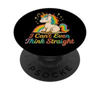 I Can't Even Think Straight Cute Rainbow Unicorn Pride Graph PopSockets PopGrip Adhésif