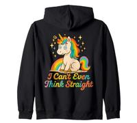I Can't Even Think Straight Cute Rainbow Unicorn Pride Graph Sweat à Capuche