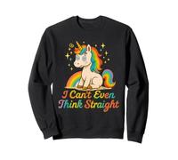I Can't Even Think Straight Cute Rainbow Unicorn Pride Graph Sweatshirt