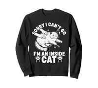 I can't Go I'm an Inside Cat Funny Introverti Home Body Cat Sweatshirt