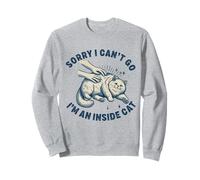 I can't Go I'm an Inside Cat Funny Introverti Home Body Cat Sweatshirt