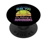 I Can't Hear You I'm Listening to Livres Audio Style rétro PopSockets PopGrip Adhésif
