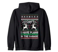 I Can't I Have Plans in The Garage Ugly Christmas Sweat à Capuche