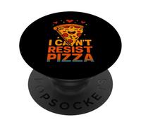 I Can't Resist Pizza, drôle, nourriture kawaii, amateur de pizza PopSockets PopGrip Adhésif