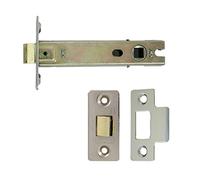 i-CE Locking Systems 0 Verrou tubulaire pour porte coupe-feu Plaqué nickel satiné 100 mm Certifié CE BS EN12209:2003