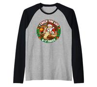 I Check The List 6-7 Times - T-Shirt Père Noël Meme Manche Raglan