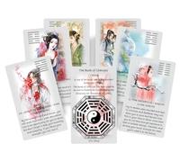 I Ching Oracle - Jeu de 64 cartes de la sagesse antique avec aquarelle asiatique