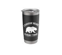 I Choose Bears Gobelet isotherme en acier inoxydable double paroi