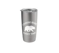 I Choose Bears Gobelet isotherme en acier inoxydable double paroi