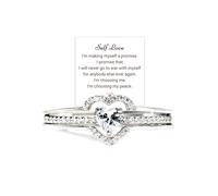 I Choose Me Layered Heart Ring, S925 Self-Love Heart Rings Remind You That Self-Love Is The Best Kind Of Love, Inspirational Encouraged Ring Jewelry Gift for Her (8)