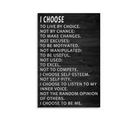 I Choose Toile murale avec citation inspirante - Poèmes inspirants - Poster esthétique vintage - Impression pour appartement, chambre à coucher, salon - 60 x 90 cm