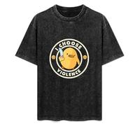 I Choose Violence Funny Duck Holding Knife Unisex T-Shirt Printed Tee Graphic Top Men Black Shirt S