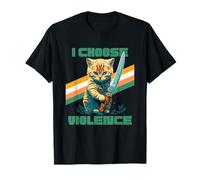 I Choose Violence - Look rétro Amusant pour Amoureux des Chats T-Shirt