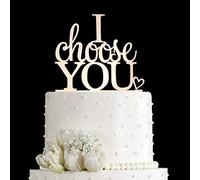 I Choose You Décoration de gâteau de mariage pour mariage, fiançailles, fête de mariage (miroir acrylique or rose)
