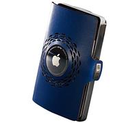 I-Clip Acier Inoxydable pour Apple AirTag avec Pince à Billets Interchangeable - Portefeuille - Portefeuille Fin - Porte-Monnaie Compatible avec Apple AirTag - Acier Poli Bleu