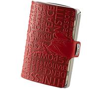 I-CLIP Heritage Steel Blasted Liberty Desert, Portefeuille, porte-cartes fin, portefeuille intelligent, en acier inoxydable, Rouge