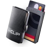 I-CLIP Original Mini Wallet avec Pince à Billets - Portefeuille Fin - Porte-Monnaie en Cuir - Portefeuille Premium - Porte-Cartes - Carbone Noir