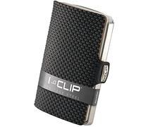 I-CLIP Porte-Monnaie en Acier Inoxydable avec Pince à Billets Interchangeable - Portefeuille Fin - Porte-Monnaie en Cuir - Porte-Cartes en Acier Inoxydable- Milanaise sablé Noir