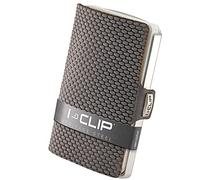 I-CLIP Porte-Monnaie en Acier Inoxydable avec Pince à Billets Interchangeable - Portefeuille Fin - Porte-Monnaie en Cuir - Porte-Cartes en Acier Inoxydable- Milanaise sablé Gris Urbain