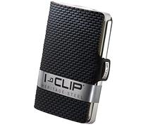 I-CLIP Porte-Monnaie en Acier Inoxydable avec Pince à Billets Interchangeable - Portefeuille Fin - Porte-Monnaie en Cuir - Porte-Cartes en Acier Inoxydable- Milanaise Poli Noir