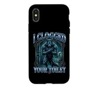 I Clogged Your Toilet Funny Werewolf Bathroom Meme Wolf Blague Coque pour iPhone X/XS