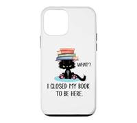 I Closed My Book to Be Here Cat What Black Cat Books Lovers Coque pour iPhone 12 Mini