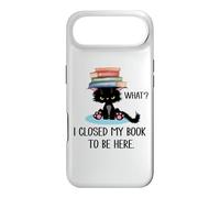 I Closed My Book to Be Here Cat What Black Cat Books Lovers Coque pour iPhone Air