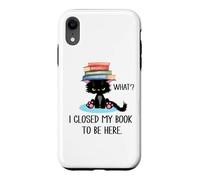 I Closed My Book to Be Here Cat What Black Cat Books Lovers Coque pour iPhone XR