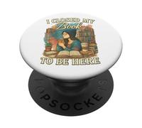 I Closed My Book to Be Here Vintage Reader Aesthetic PopSockets PopGrip Adhésif