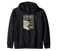 I Collect Places That No Longer Exist Carte Boussole Vintage Sweat à Capuche