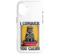 I Conquer You Clean Cat Lover Bac à litière drôle pour chat Coque pour iPhone 16