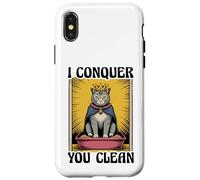 I Conquer You Clean Cat Lover Bac à litière drôle pour chat Coque pour iPhone X/XS