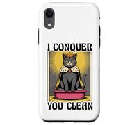 I Conquer You Clean Cat Lover Bac à litière drôle pour chat Coque pour iPhone XR