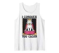 I Conquer You Clean Cat Lover Bac à litière drôle pour chat Débardeur