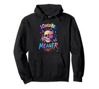 I Could Be Meaner Skull Butterfly Art, Dark Gothic Floral Sweat à Capuche