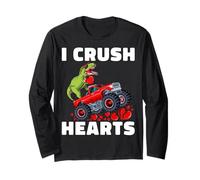 I Crush Hearts Cute Funny Dinosaur T-Rex Dino Manche Longue