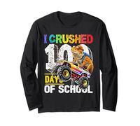 I Crushed 100 Days of School Dragon Barbu Monster Truck Manche Longue