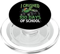 I Crushed 100 Days of School Monster Truck Dinosaure PopSockets PopGrip pour MagSafe