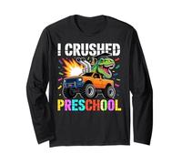 I Crushed Preschool T Rex Truck Grad Graduation Boys Kids Manche Longue