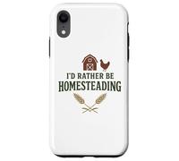 I’d Rather Be Homesteading Fun Farming Off Grid Tees and Mug Coque pour iPhone XR