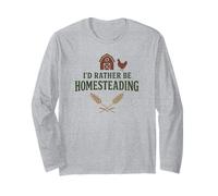 I’d Rather Be Homesteading Fun Farming Off Grid Tees and Mug Manche Longue