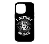 I Destroy Silence Baguettes de Batterie Vintage Coque pour iPhone 14 Pro Max