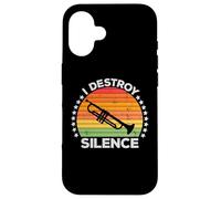 I Destroy Silence Brass Instrument Trumpet Player Trumpeter Coque pour iPhone 16