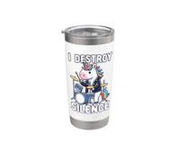 I Destroy Silence Drums & Drummer, Musicien | Licorne drôle Gobelet isotherme en acier inoxydable double paroi