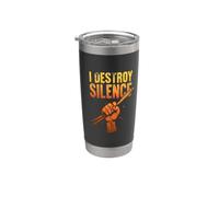 I Destroy Silence Poing de batteur vintage Gobelet isotherme en acier inoxydable double paroi